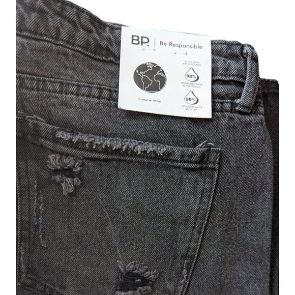 BP Nordstrom Black Denim Low Rise Wide Leg Destroyed Jeans - Picture 7 of 7